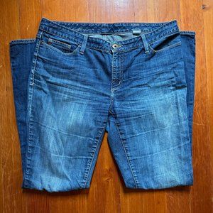 EDDIE BAUER Classic Barely Boot Cut Denim Blue Jeans 14 L